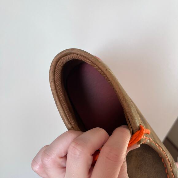 Twisted X Chukka Distress Driving Mocs Boots Youth 5.5M Bomber Brown Neon Orange - Picture 10 of 10